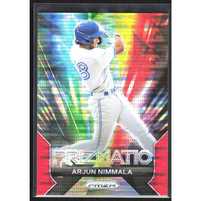 Arjun Nimmala 2024 Panini Prizm Prizmatic Red Pulsar Prizms #23 SN Toronto