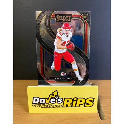 Carson Steele 2024 Select Premier Level Silver Prizm Rookie RC Card Chiefs