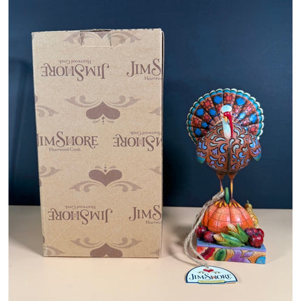 Jim Shore Tom a Plenty Turkey on Pumpkin Figurine 4007979 with Box