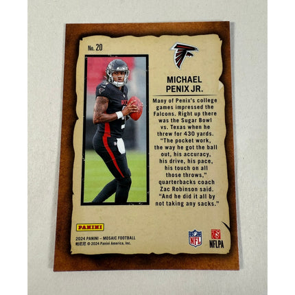 2024 Panini Mosaic Michael Penix Jr RC #20 Notoriety Rookie Falcons