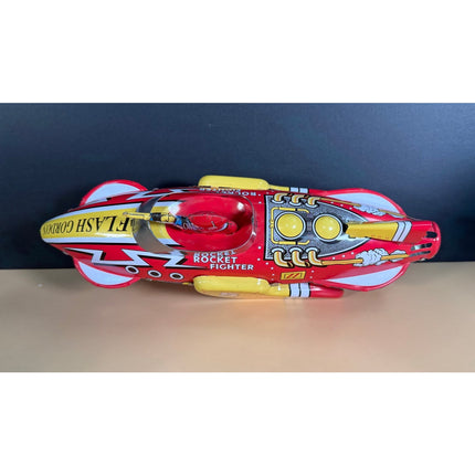 Flash Gordon Schylling Sparkling Rocket Fighter Ship Tin Toy 12" with Box