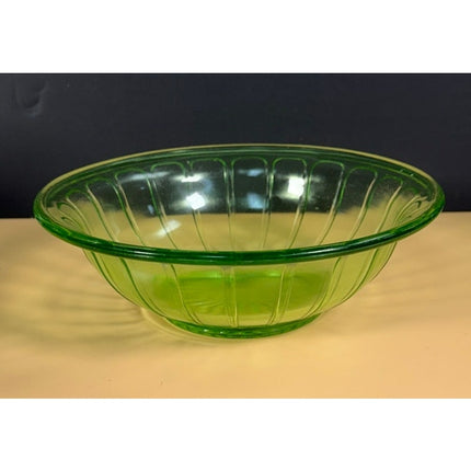Federal Green Uranium Depression Glass Bowl Vintage