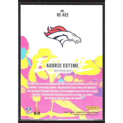 Audric Estime 2024 Panini Rookies & Stars Rookie Exclusive #RE-AEE Broncos