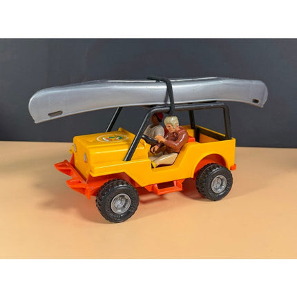 Fisher Price Jeep with Canoe Vintage Toy 10" Plastic Vehicle Outdoor Adventure