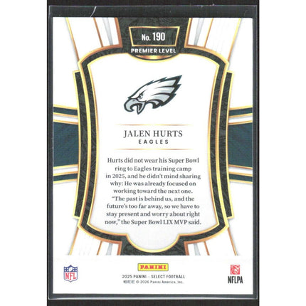 Jalen Hurts 2025 Panini Select #190 Philadelphia Eagles