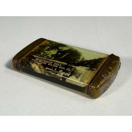 Delaware Water Gap, PA. Souvenir Celluloid Wrapped Match Safe Holder 3" Vintage