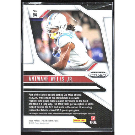 Antwane Wells Jr. 2025 Panini Prizm Draft Picks #94 Ole Miss Rebels