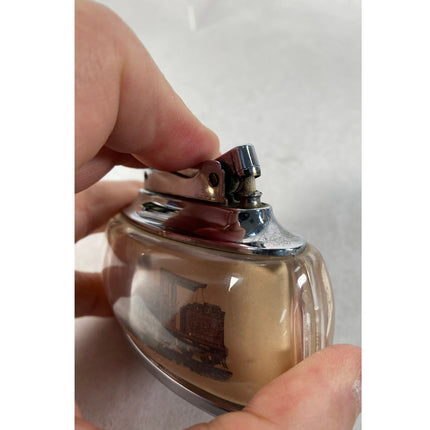 Ronson Trophy Steam Engine Table Petrol Lighter — “Unfired”