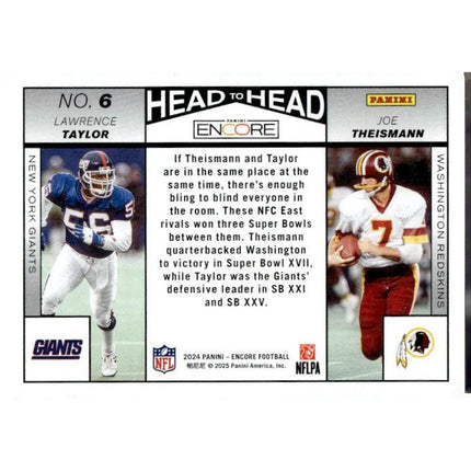 Lawrence Taylor / Joe Theismann 2024 Panini Encore Head to Head #6