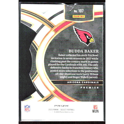 Budda Baker 2023 Panini Select Red and Blue Prizms Die Cuts #107 Cardinals