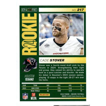 Cade Stover 2024 Panini Encore #217 RC Houston Texans