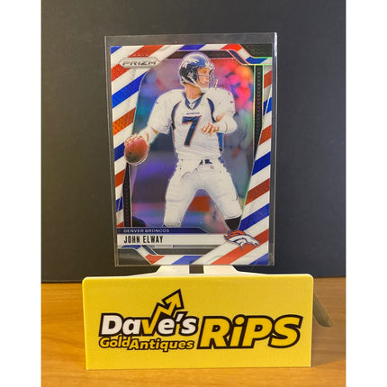 John Elway 2024 Panini Prizm #89 Red White & Blue RC Card Insert Denver Broncos