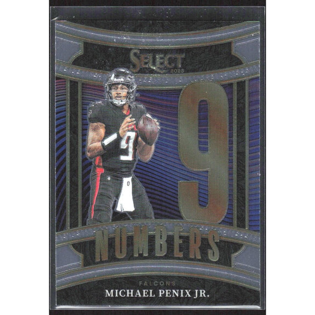 Michael Penix Jr. 2025 Panini Select Select Numbers #1 Atlanta Falcons