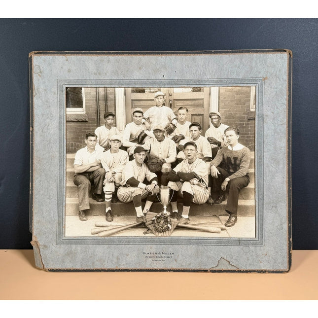 1931 High School Baseball Interracial Team Photo Lebanon PA Area Cardboard Frame