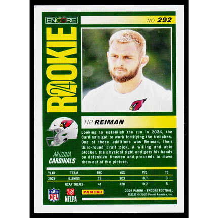 Tip Reiman 2024 Panini Encore #292 RC Arizona Cardinals