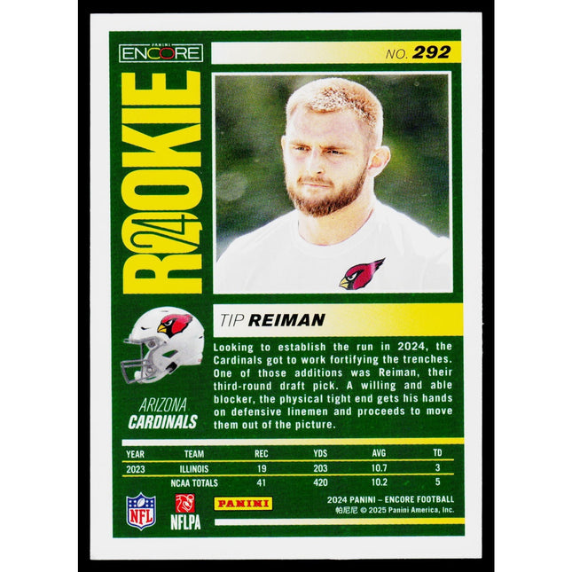 Tip Reiman 2024 Panini Encore #292 RC Arizona Cardinals