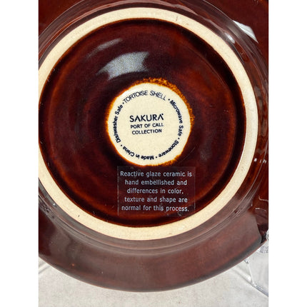 Sakura Port of Call 8" Tortoise Shell Brown Salad Dinner Plates Set of 3