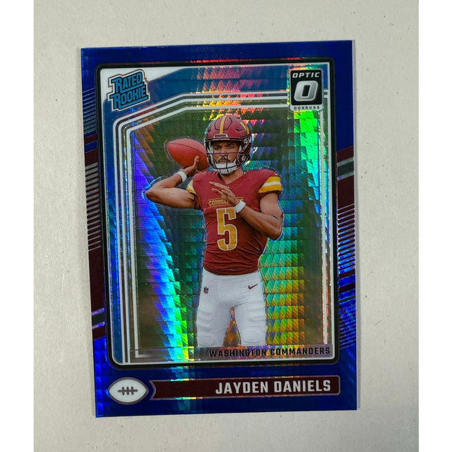 2024 Donruss Optic Jayden Daniels RC #248 Blue Hyper Prizm Rated Rookie