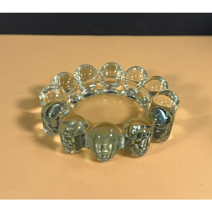 Vintage Boopie Bubble Rim Ball Pressed Glass Ashtray 5"