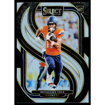 Devaughn Vele 2024 Panini Select Silver Prizm Die Cut #150 RC Denver Broncos