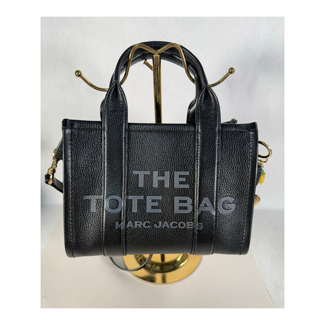 Marc Jacobs The Mini Tote Black Leather Crossbody Bag with Dust Cover MSRP $395