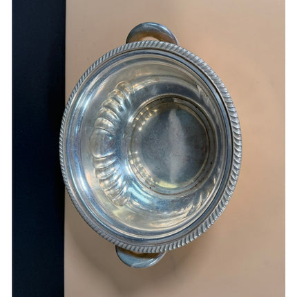 USN International Silver Soldered Serving Bowl 9" Vintage