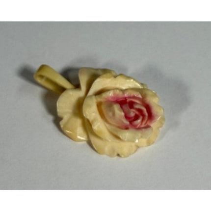 Vintage Resin Sculpted Flower Pendant Floral Jewelry Collectible