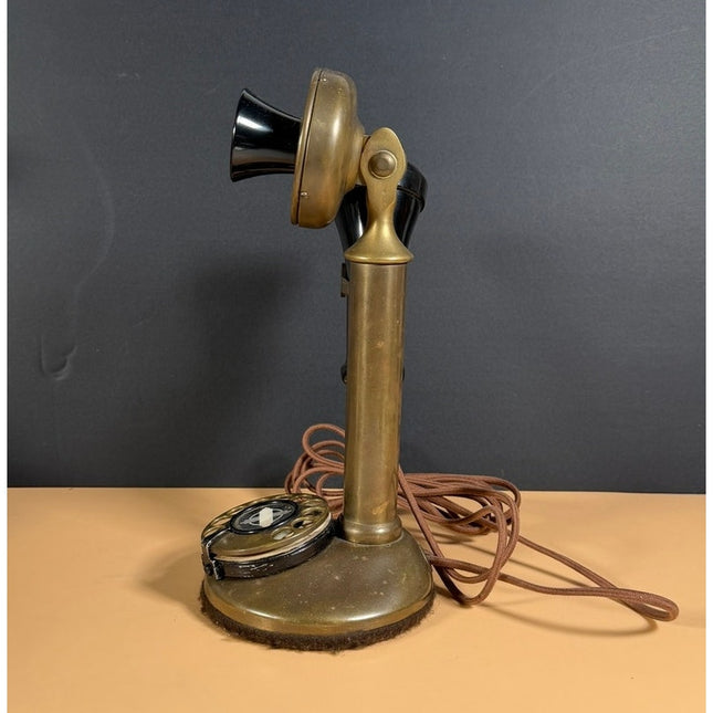 Vintage Western Electric Brass Candlestick Telephone Working