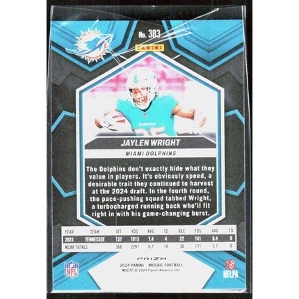 Jaylen Wright 2024 Panini Mosaic Mosaic #383 Miami Dolphins