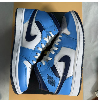 Nike Air Jordan 1 Mid DQ8426-405 Size 8 NIB Blue White Sneakers