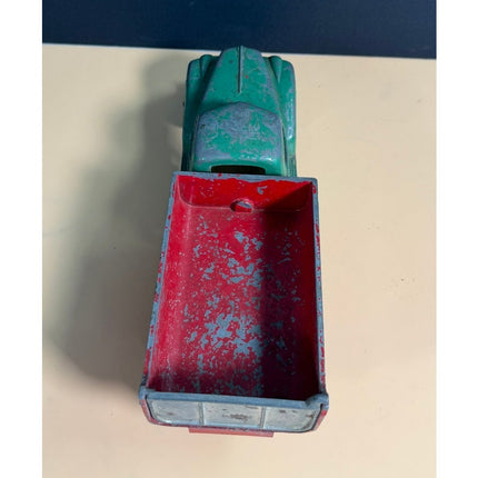 Vintage Hubley Kiddie Toy Dump Truck Green Red Diecast Metal