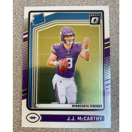 J.J. McCarthy RC 2024 Donruss Optic #235 Rated Rookie Minnesota Vikings QB