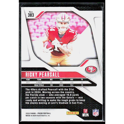 Ricky Pearsall 2024 Panini Prizm #383 RC San Francisco 49ers