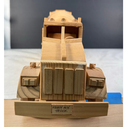 Handmade Wooden Ready Mix Truck 27" Kaye Munshower Toy Shop Working Mixer