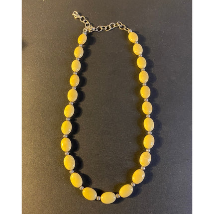 Sterling Silver Carolyn Pollack Yellow Jasper Beaded Necklace 18”