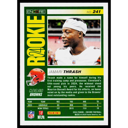 Jamari Thrash 2024 Panini Encore #241 RC Cleveland Browns