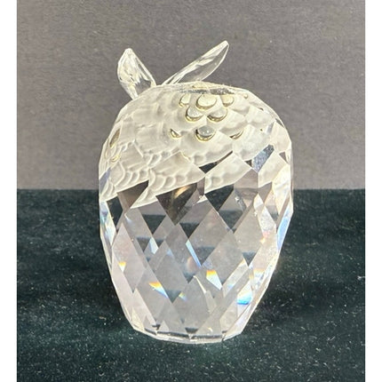Swarovski Crystal Owl Figurine Green Eyes Signed 2” Collectible