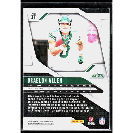 Braelon Allen 2024 Panini Prizm #311 RC New York Jets