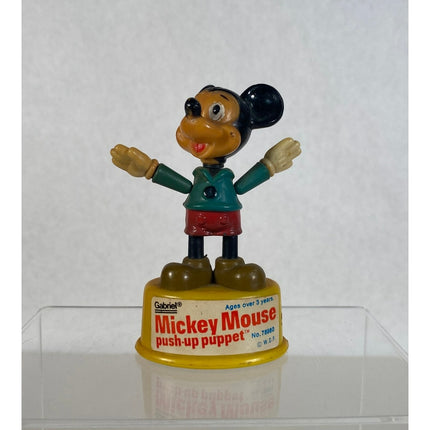 Vintage 1960s Gabriel Industries Mickey Mouse Push-Up Puppet Toy Walt Disney