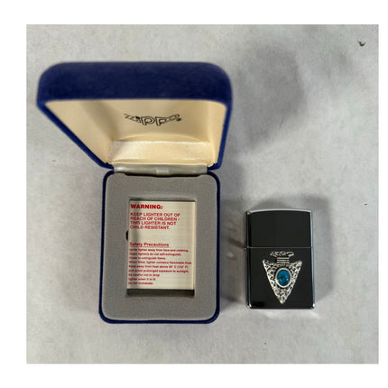 Zippo Turquoise Arrowhead Lighter – Unfired w/ Original Box