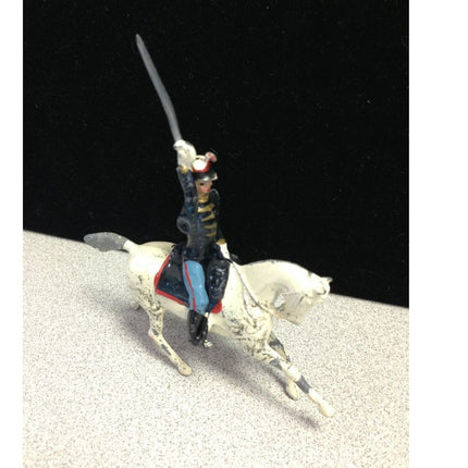 Vintage 1940s Lead Soldier on White Horse Figurine England 3.25" Military
