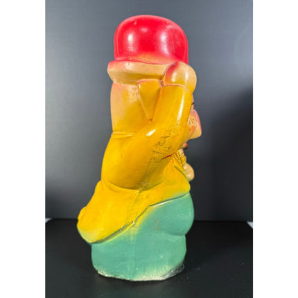 Clown Pig 11" Carnival Chalkware Figurine with Sparkles Vintage