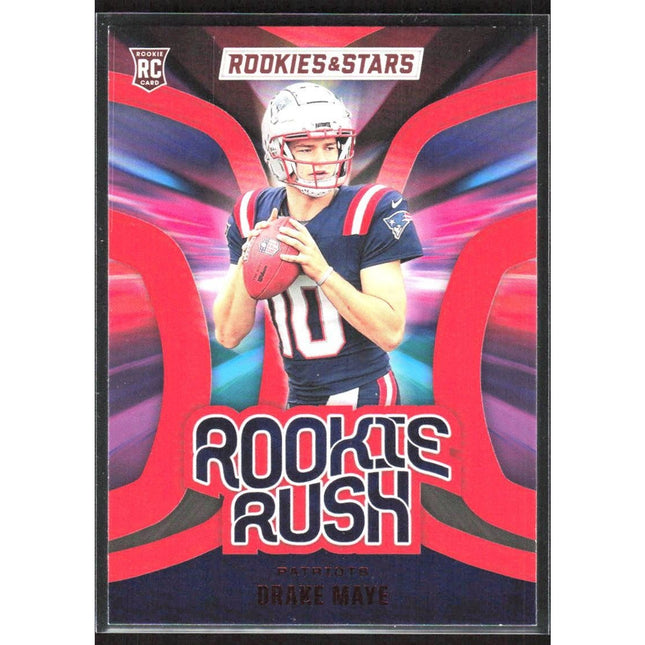 Drake Maye 2024 Panini Rookies & Stars Rookie Rush Longevity #RR-DME Patriots