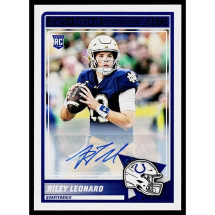 Riley Leonard 2025 Score Base Rookie Signatures #9 RC,AU Indianapolis Colts