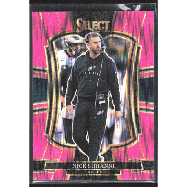 Nick Sirianni 2025 Panini Select Pink Prizm Shock #192 Philadelphia Eagles