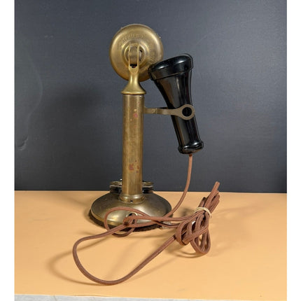 Vintage Western Electric Brass Candlestick Telephone Working