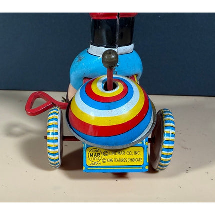 Marx Popeye Wind-Up Tricycle Toy Working Missing Arms Vintage 4"