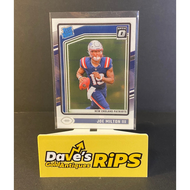 Joe Milton III 2024 Donruss Optic #255 RC Rated Rookie Patriots Football Card