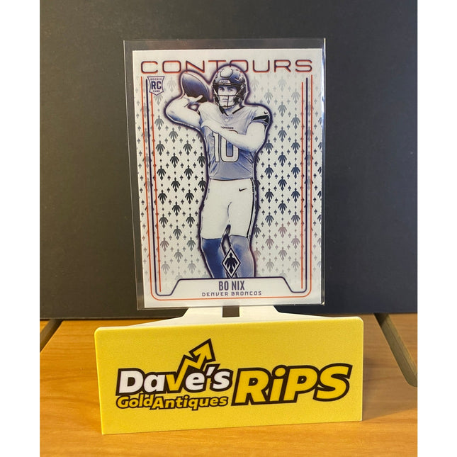 Bo Nix 2024 Panini Phoenix #VON-BNX Contours Insert Rookie RC Card Denver Broncos