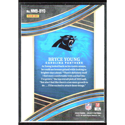 Bryce Young 2023 Panini Select Numbers #NMB-BYO Carolina Panthers